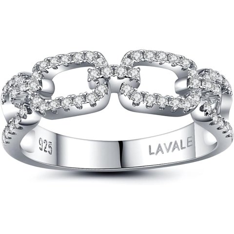 Moissanite Ring S925 D Color Chain Link