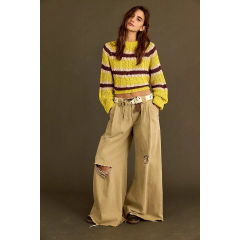 Free PeopleJulien Destructed Wide-Leg Chino Trousers