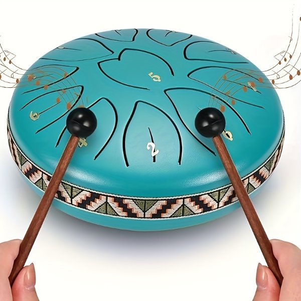 11-Note Steel Tongue Drum 6 Inch Handcrafted Zen