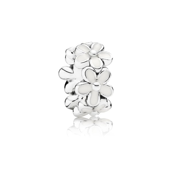 Darling Daisies Spacer, White Enamel|PANDORA Jewelry US