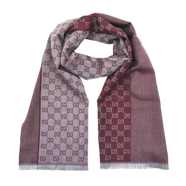 GG Wool Scarf Burgundy