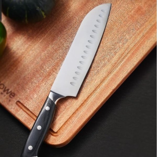 Santoku Knife 7 Inch German Steel Pakkawood Handle