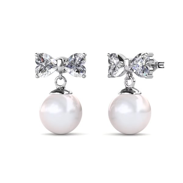 Cate & Chloe Oakley 18K White Gold Pearl Earrings