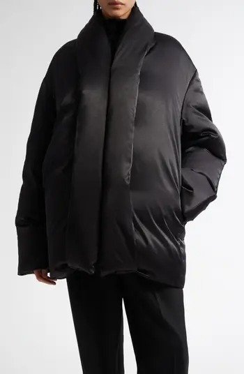 Satin 羽绒夹克 黑色