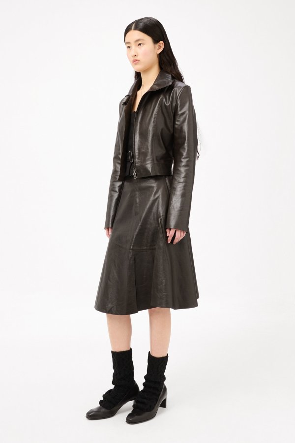 Waltz Skirt Brown Calfskin