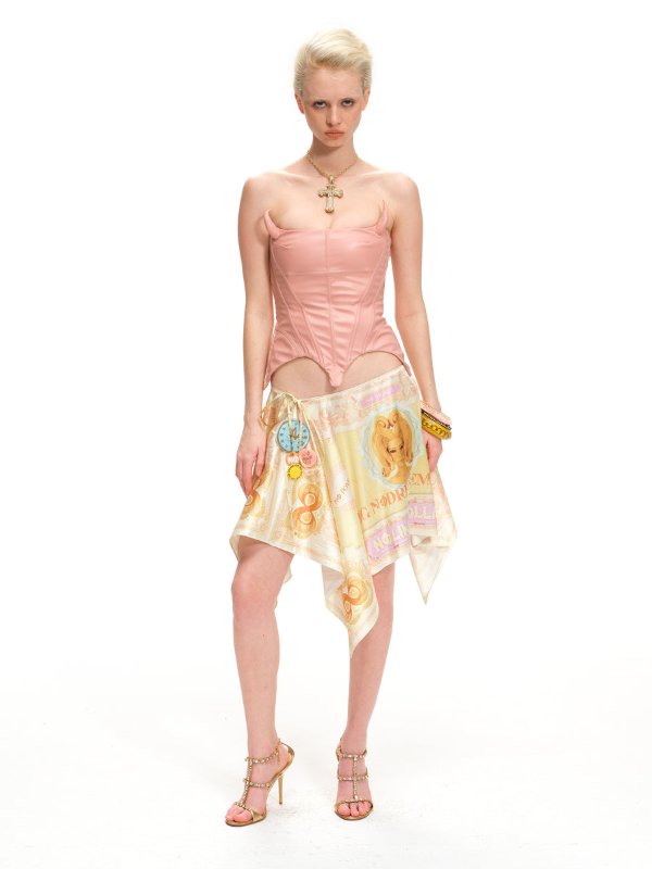 Nφdress Satin Asymmetrical 2-in-1 Skirt Money Print