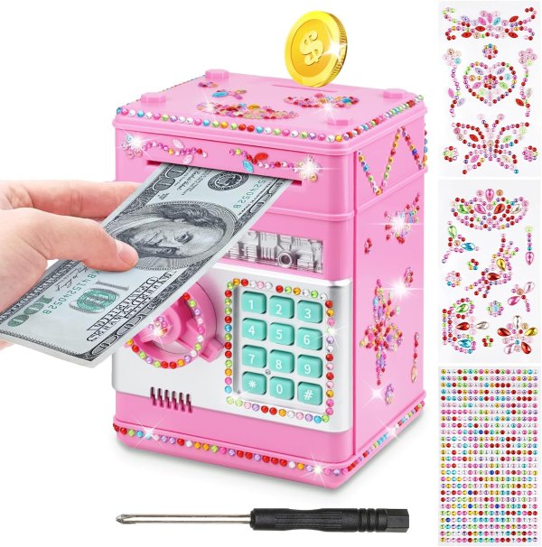 Password Piggy Bank Electronic for Kids Pink