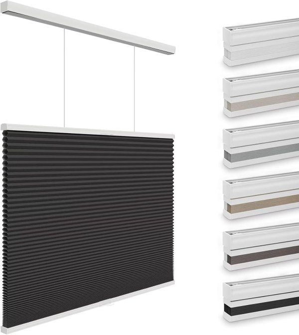 Changshade Blackout Cellular Shade Black 38x72 Inch
