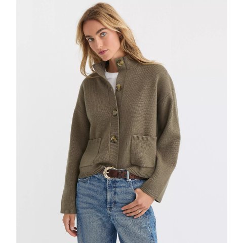 LOFTRibbed Mock Neck Sweater Jacket