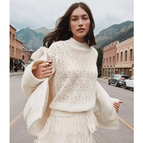 Pointelle 高领毛衣