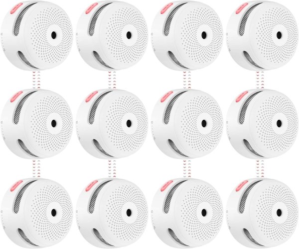 [Upgraded Model] X-Sense Wireless Interconnected Smoke Detector Fire Alarm with Over 820 feet Transmission Range, XS01-WR Link+, 12-Pack