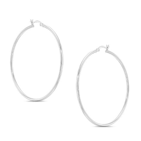 Sterling Silver 50mm Hoop Earrings