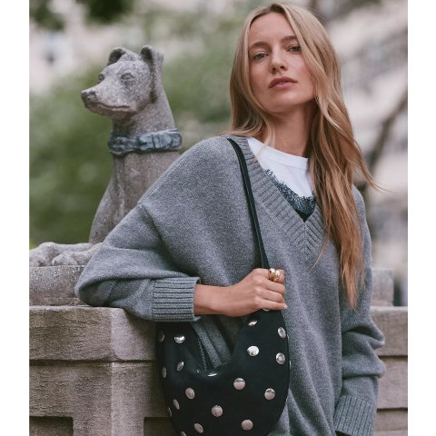 LOFTHeathered Slouchy V-Neck Sweater