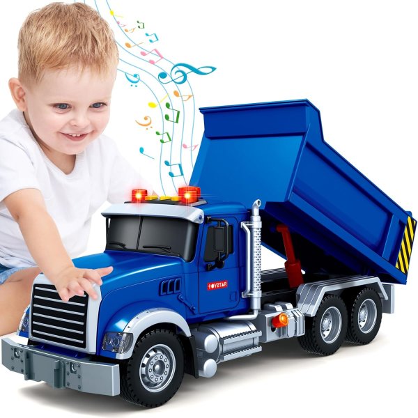SpringFlower Large Dump Truck Toy with Sound and Light