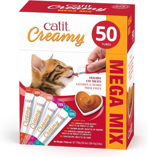  Creamy Lickable Cat Treat 50 Pack