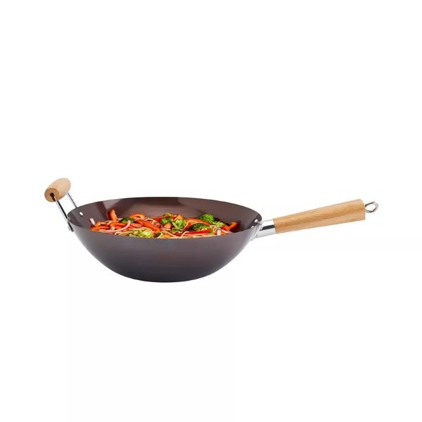 Asian Carbon Steel 13.75" Wok with Assist Handle