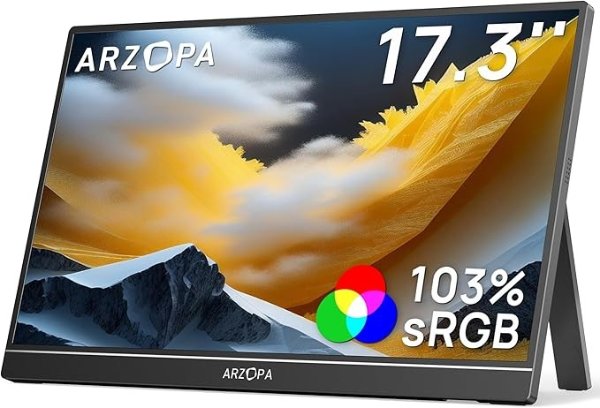 ARZOPA A1M Portable Monitor 17.3 Inch 1080P