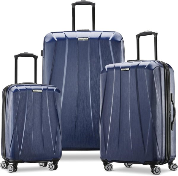 Centric 2 Hardside Expandable Luggage with Spinner Wheels, True Navy, 3-Piece Set (20/24/28)