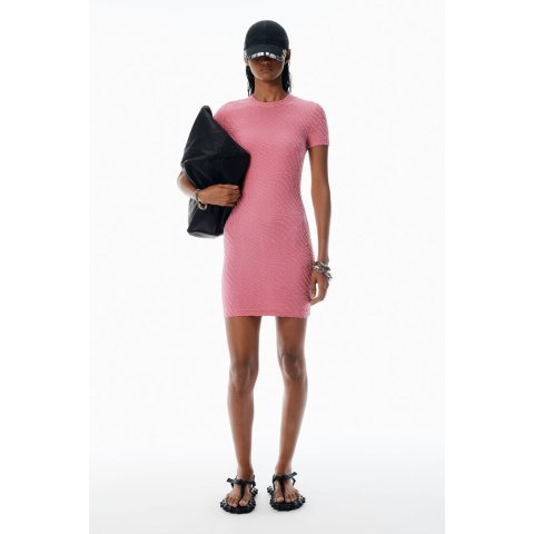 Alexander WangLogo Jacquard Pink Shrunken Minidress