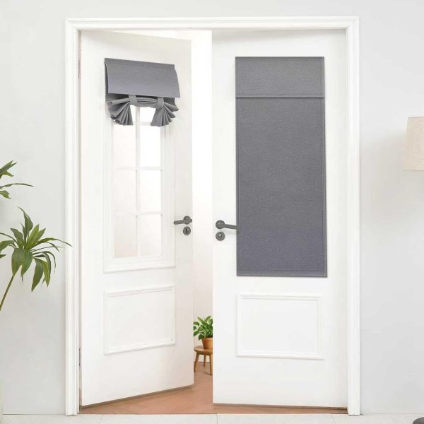 Warmstar Blackout French Door Curtain Grey 26x68 Inch