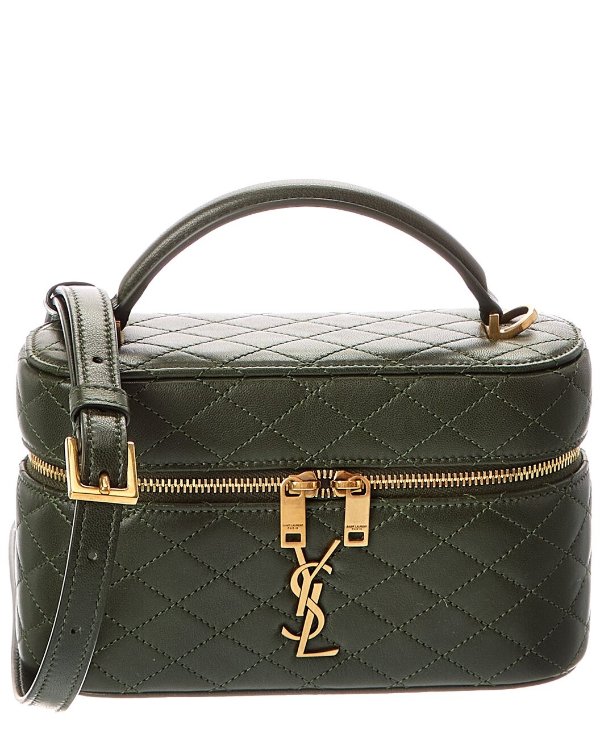 Gaby Quilted Leather Vanity Bag