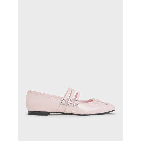 三扣玛丽珍鞋 浅粉色