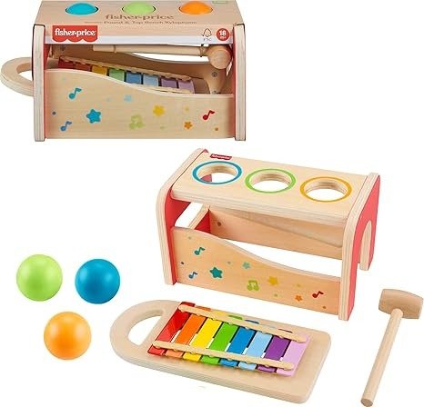 Fisher-Price Pound & Tap Bench Wooden Xylophone 6-Piece