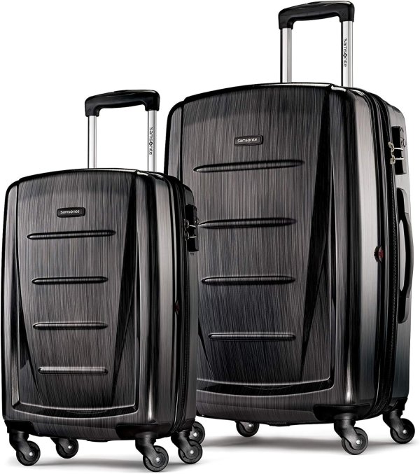 Winfield 2 Expandable Hardside 2-Piece Luggage Set (20/28) with Spinner Wheels, Brushed Anthracite