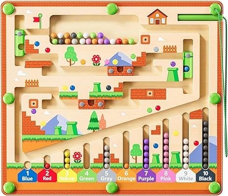 Magnetic Color Number Maze Wooden Toy