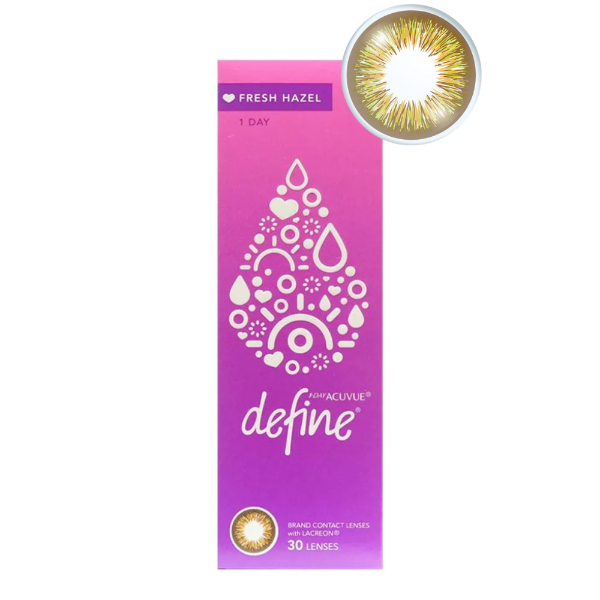 Lens Diary 1-Day Acuvue Define Fresh Hazel Contact Lenses 30 Pack