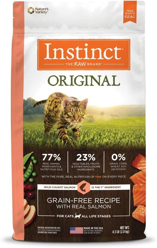 Instinct Original Grain Free Recipe with Real Salmon Natural Dry Cat Food, 4.5 lb. Bag