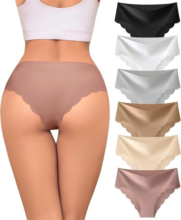 Seamless Ice Silk V-Waist Underwear 6 Pack