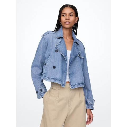 UltraSoft 牛仔短款风衣夹克