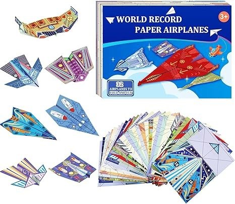 Paper Airplane Kit 16 Designs 32 Sheets Color Origami