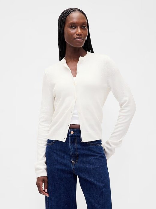 CashSoft Crop Cardigan Sweater