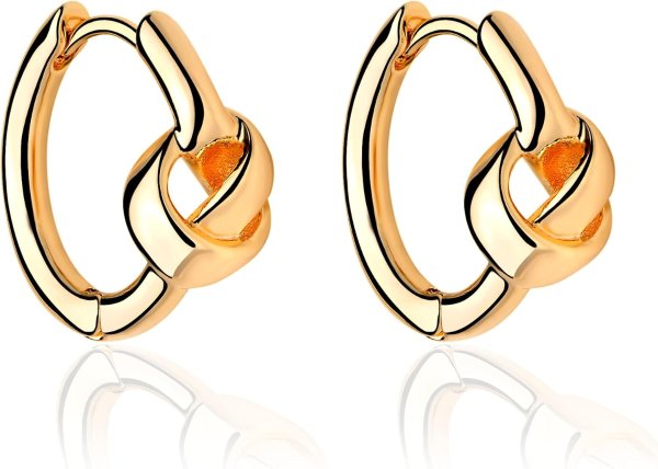 LOYATA 14K Gold Plated Small Huggie Hoop Earrings