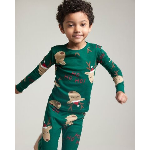 小童纯棉绿儿童睡衣2件套