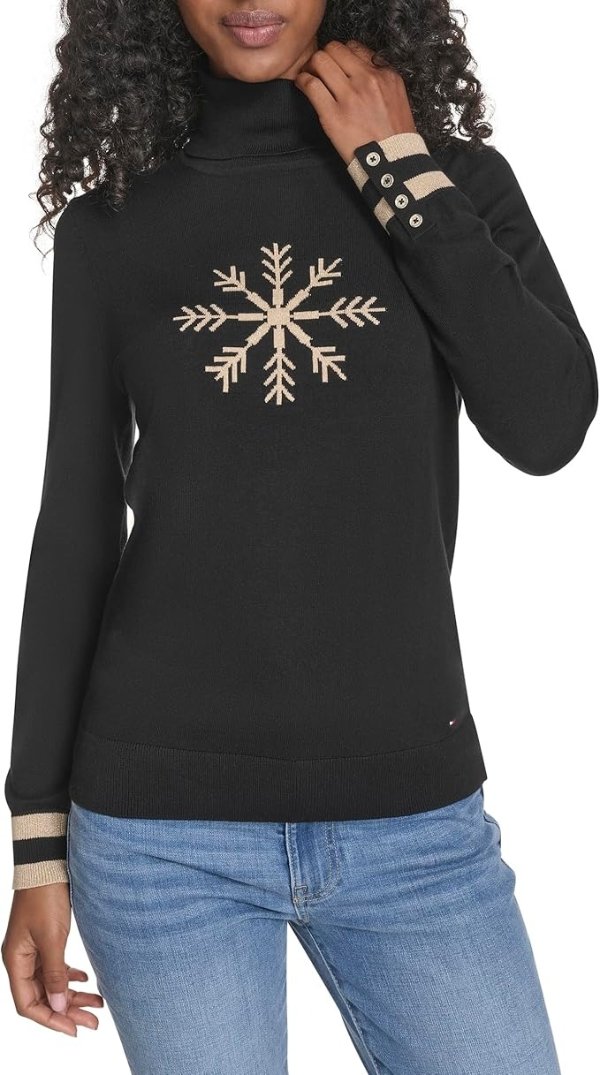 Tommy Hilfiger Women's Long Sleeve Cotton Turtleneck Sweater