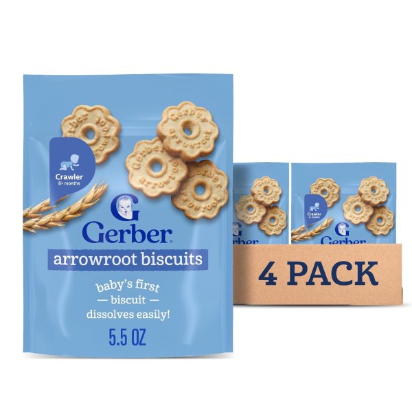 Graduates Arrowroot Cookies Pouch, 5.5 Ounce (Pack of 4)