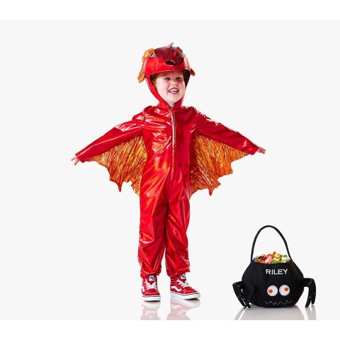 Red Metallic Dragon Kids Costume 4-6Y