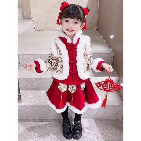 女童汉服两件套 新年服饰