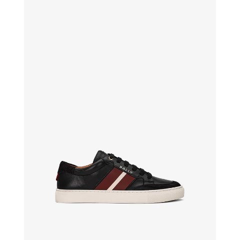 Women s Black Red Leather Casual Sneakers