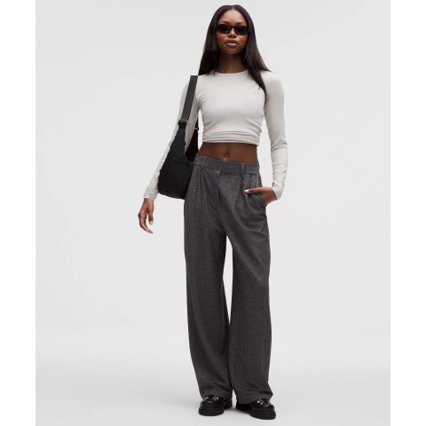 Daydrift 高腰宽腿短裤 人字纹