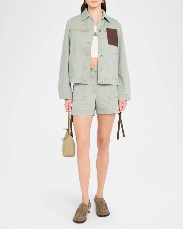 Leather-Ties Workwear Shorts