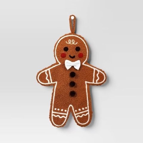  仿羊羔毛姜饼圣诞袜 18英寸