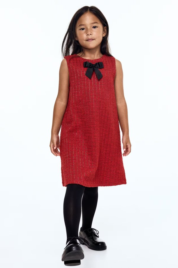 Boucle Jersey Dress Red Kids