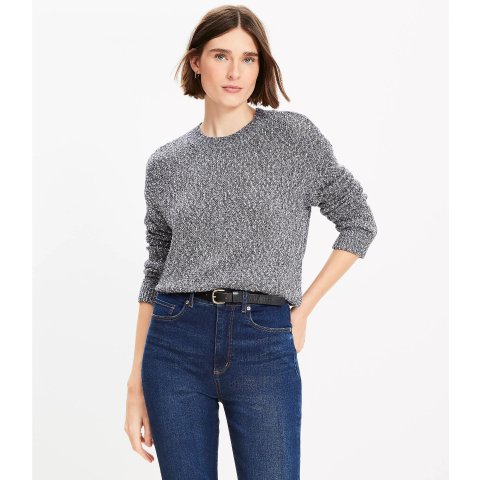 Petite 麻花针织落肩毛衣