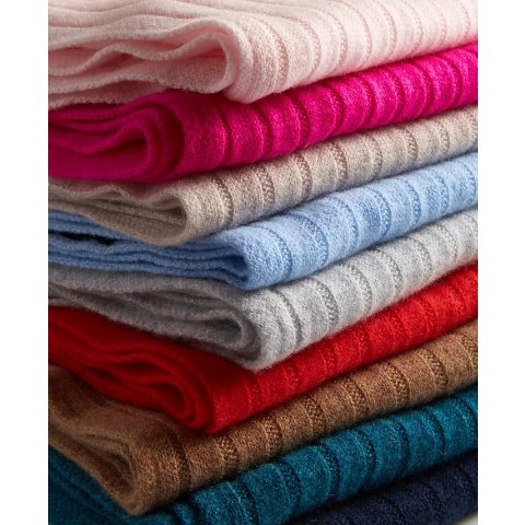 Ribbed 100% Cashmere Scarf, Created for Macy s