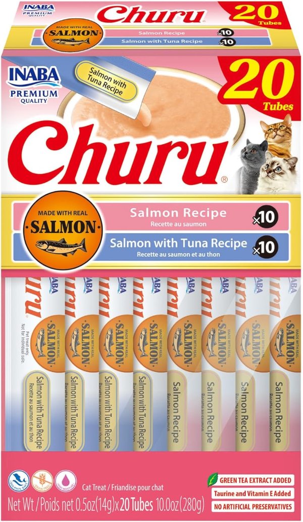 Churu Cat Treats Salmon Tuna 20 Tubes