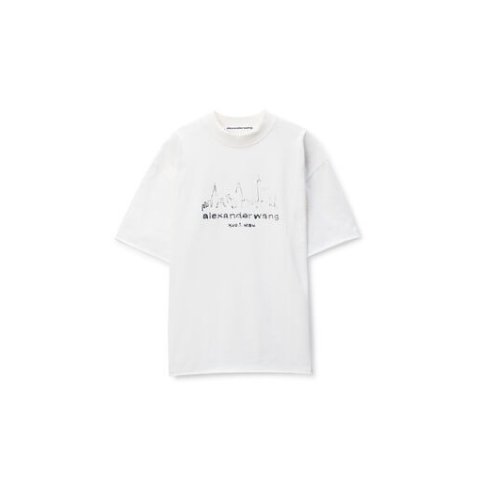 Alexander WangCotton Oversized Logo T-Shirt